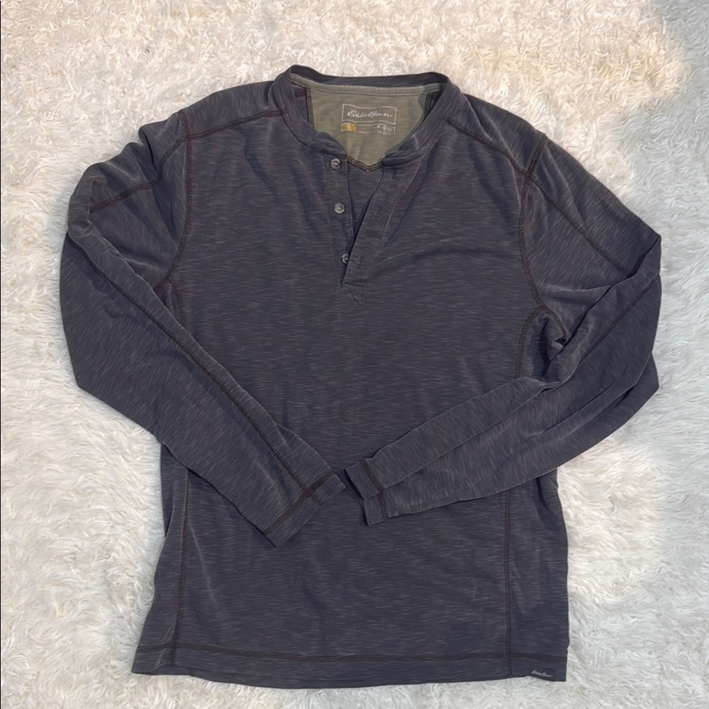 Eddie Bauer Gray Long Sleeve Tee / Henley
